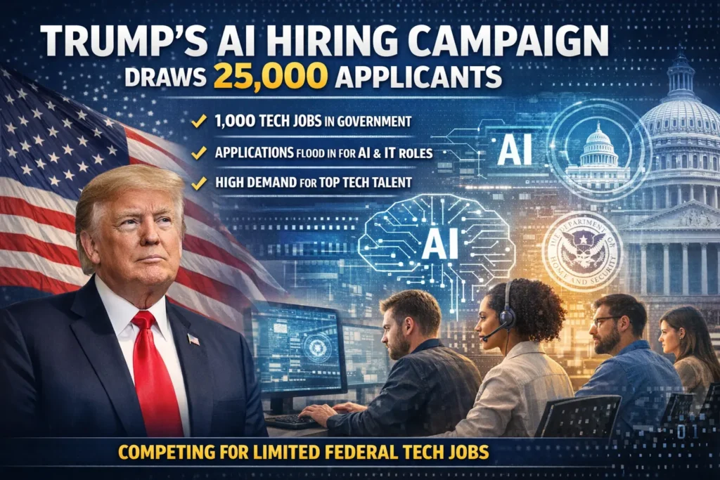 Donald Trump’s AI hiring campaign draws over 25,000 applicants for government artificial intelligence and technology jobs in the United States